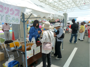 南安曇農業高校による加工品・鉢植えの販売